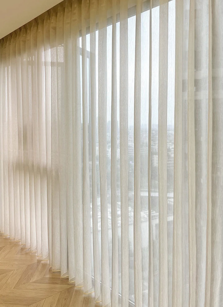 Semi Sheer Curtains With Flowing Yarn
