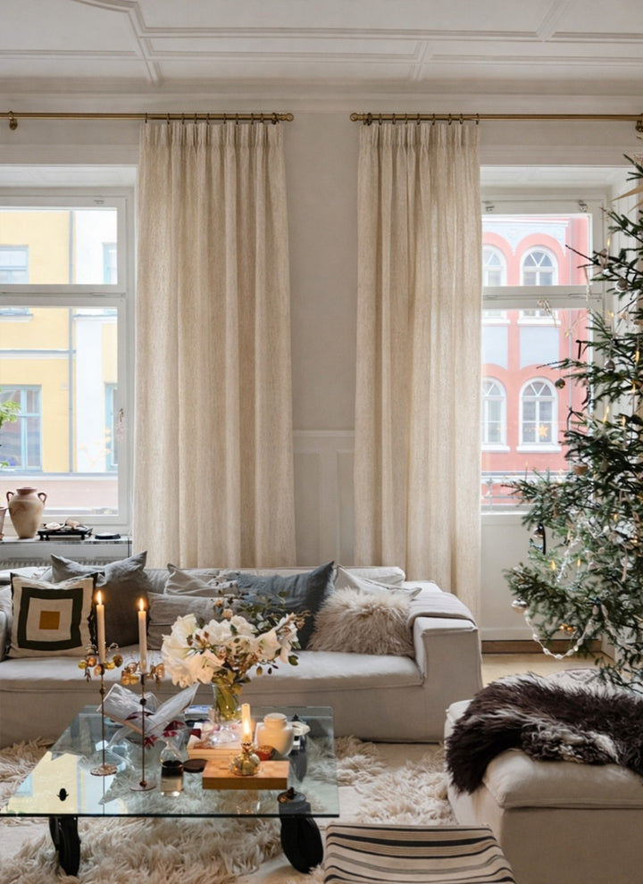 Customizable Linen Sheer Curtains for Living Room