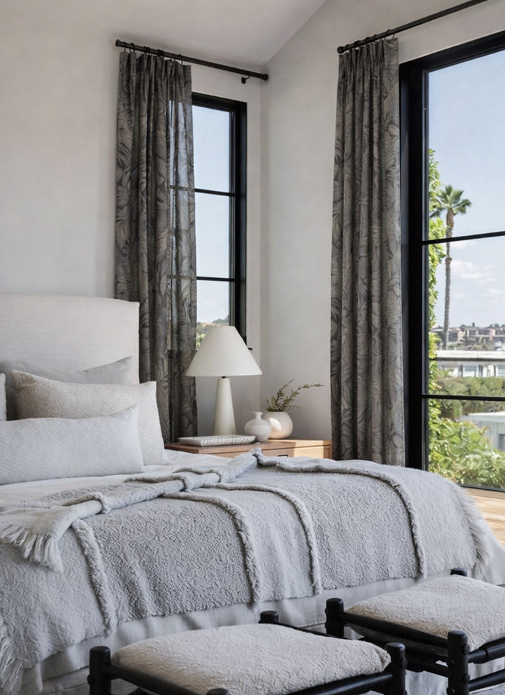 Privacy Sheer Curtains – Botanical Fern Pattern Light Filtering Drapes