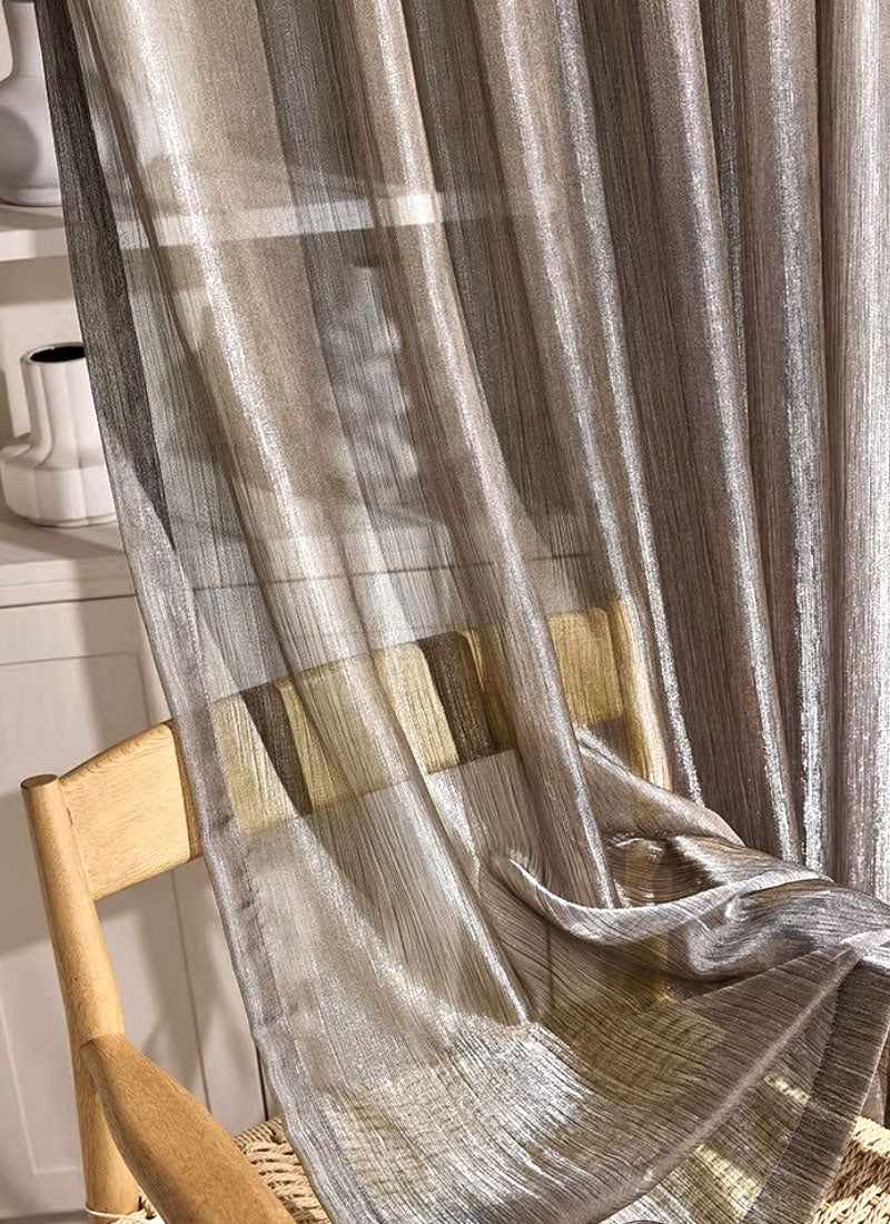 Semi Sheer Curtains With Flowing Yarn