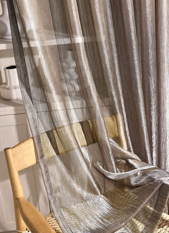 Semi Sheer Curtains With Flowing Yarn