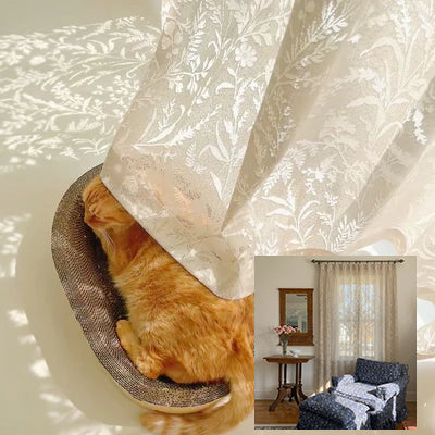 Plant Branch Shadow｜Sheer curtain fabric sample｜