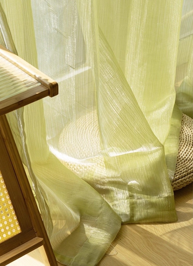 Dreamy Sheer Curtains for Living Room Woven With Golden Thread
