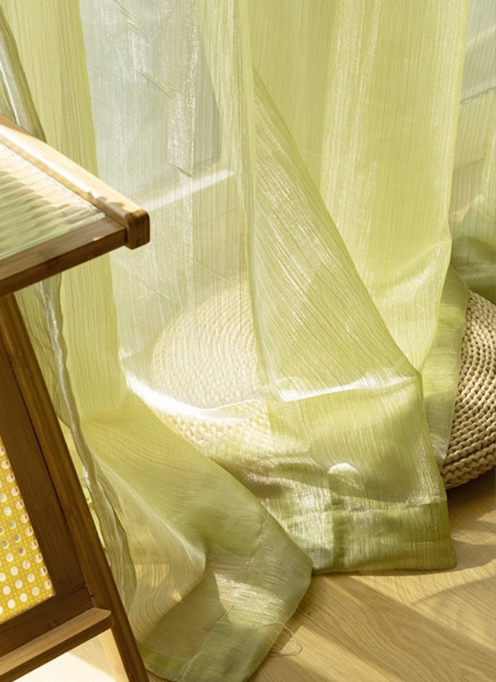 Dreamy Sheer Curtains for Living Room Woven With Golden Thread