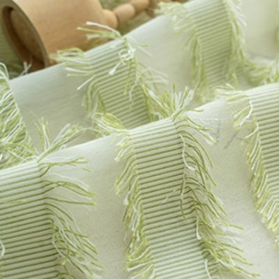 Green ‌Tassel ｜Sheer curtain fabric sample