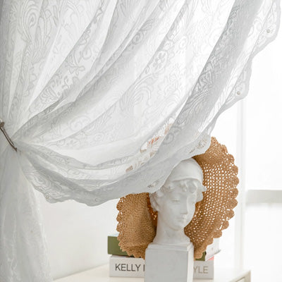 White Lace  ｜Sheer curtain fabric sample