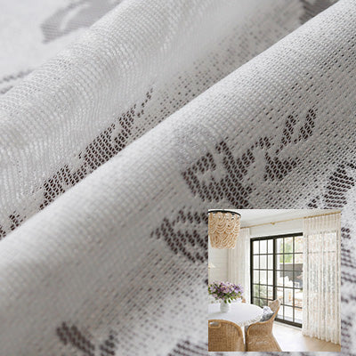 White Butterfly-Loving Flower｜Sheer curtain fabric sample｜