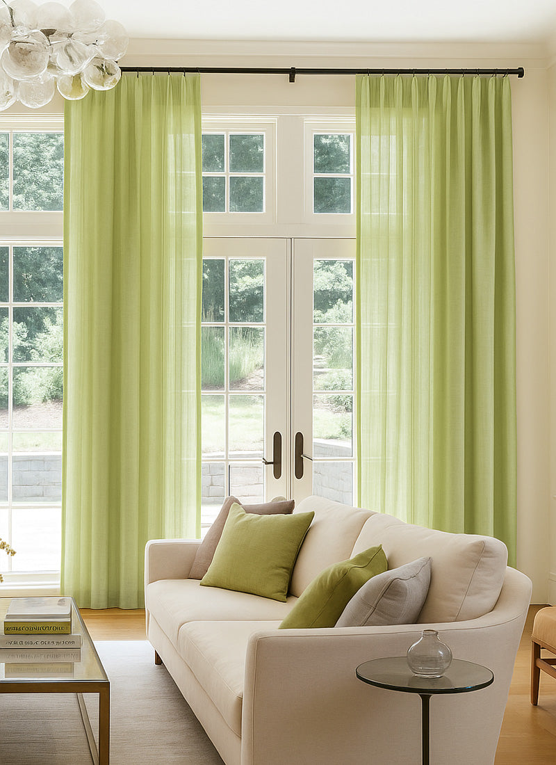 Dreamy Sheer Curtains for Living Room Woven With Golden Thread