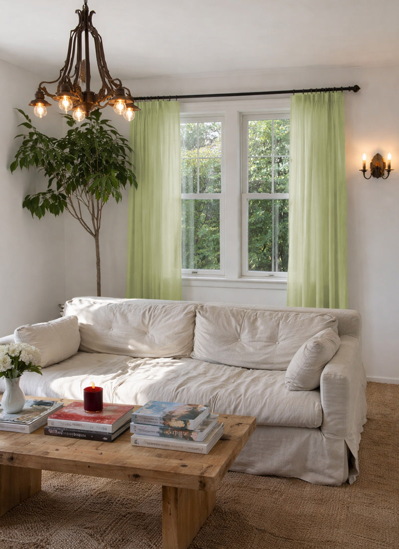French Sheer Drapes Sheer Curtain for Living Room