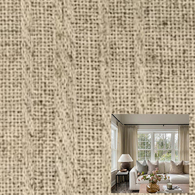 Burly Wood Vertical Hemp Strips｜Linen curtain fabric sample｜2003-3