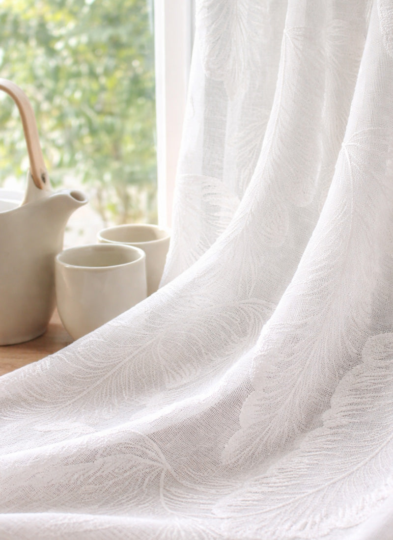 Leaf Pattern Curtains with Embossed Designs