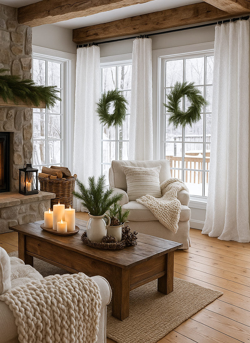 ‌Elegant Pleated Sheer Curtains