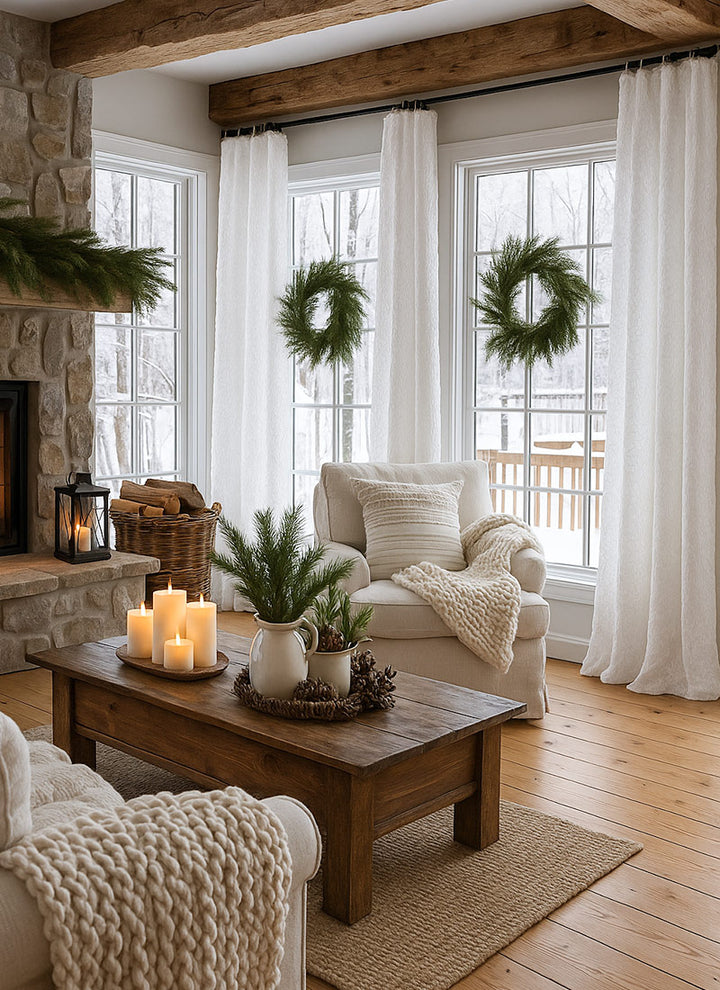 ‌Elegant Pleated Sheer Curtains