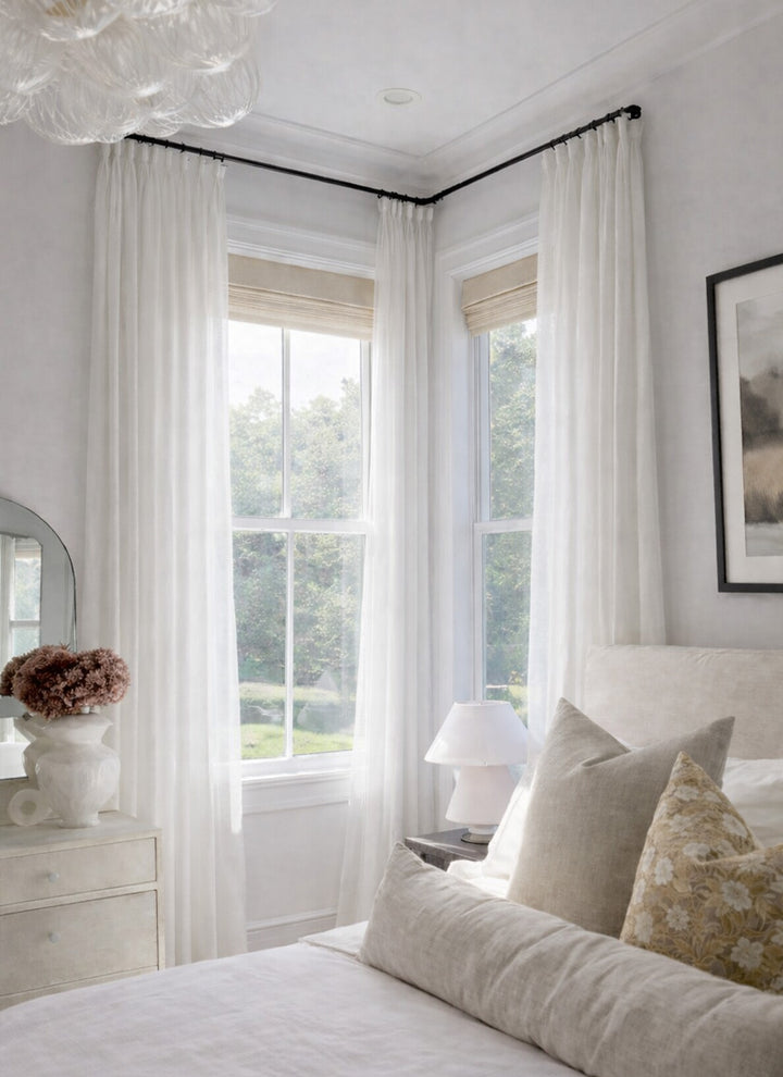 Sheer Curtains - Natural Flax Blend Light Filtering