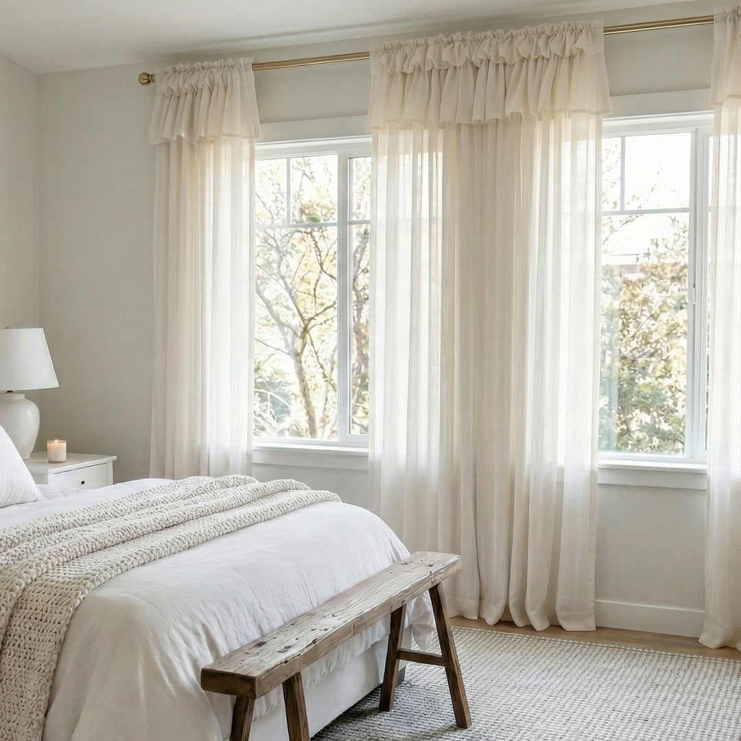 Sheer Valances with Cake Ruffle Design