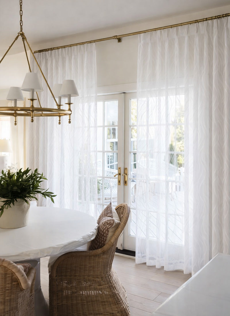 Leaf Pattern Curtains with Embossed Designs