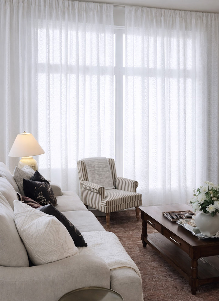 Leaf Pattern Curtains with Embossed Designs