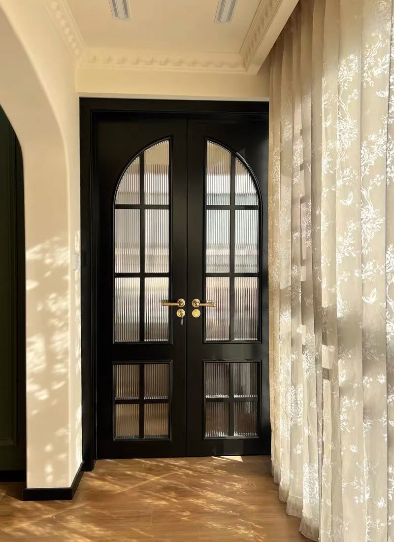 French Roman Rose Cutout Pattern Gauze Curtain