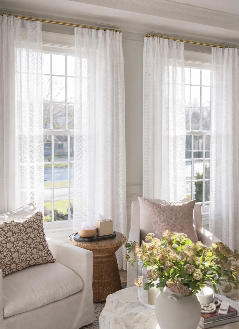 Leaf Pattern Curtains with Embossed Designs