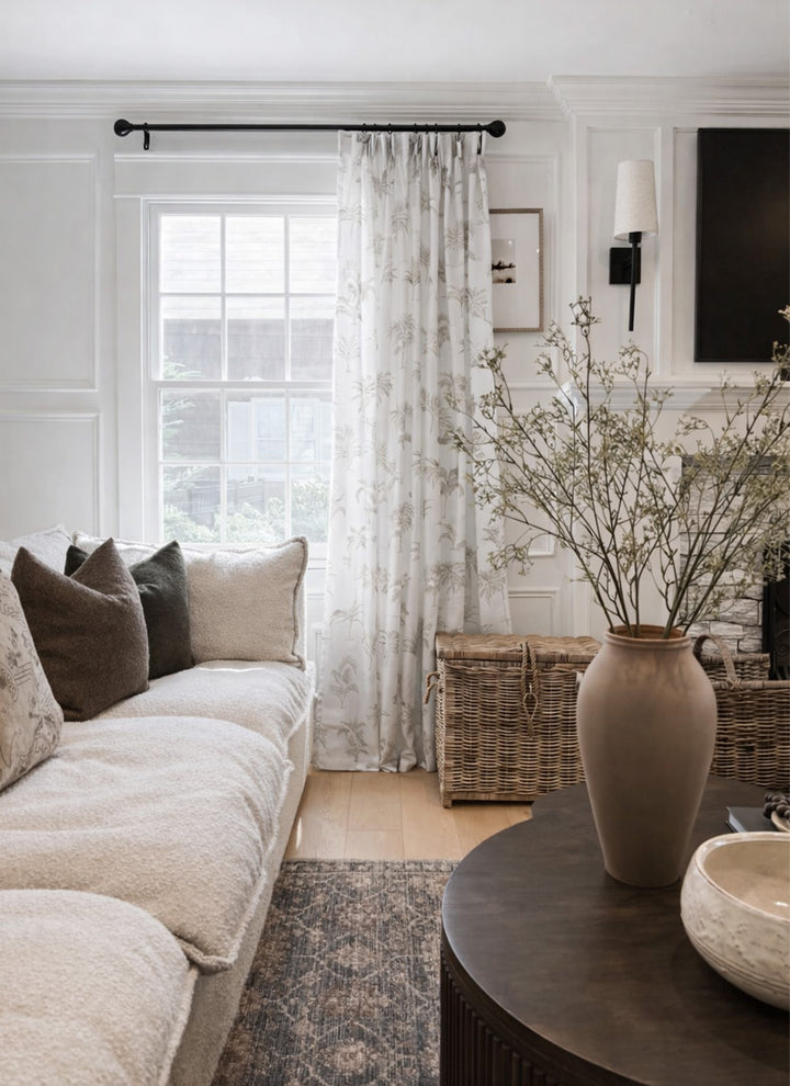 Privacy Sheer Curtains – Botanical Fern Pattern Light Filtering Drapes