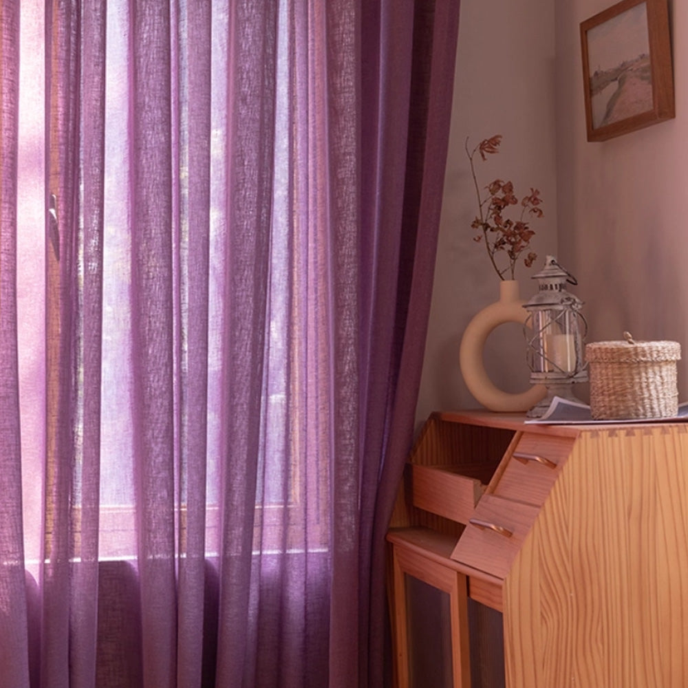 Natural Linen Colorful Curtains