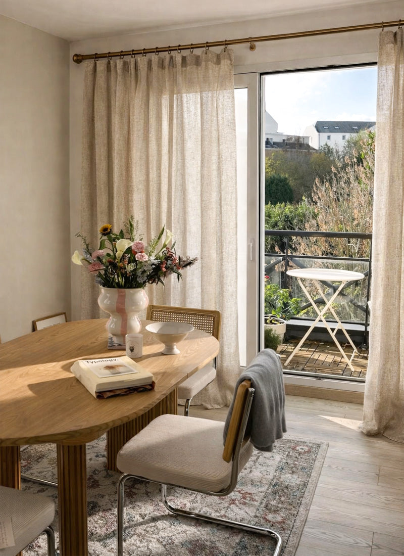 Customized Semi Sheer Linen Curtains