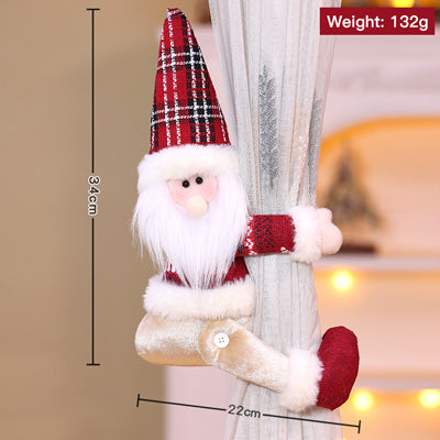 Curtain Ties Christmas Plush Doll Holders