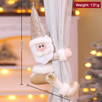 Curtain Ties Christmas Plush Doll Holders
