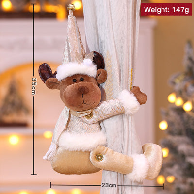 Curtain Ties Christmas Plush Doll Holders