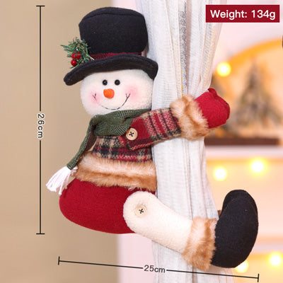 Curtain Ties Christmas Plush Doll Holders