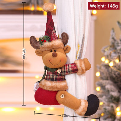 Curtain Ties Christmas Plush Doll Holders