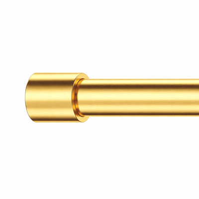 Sleek Cylinder Finial for Extendable Gold Curtain Rod – Modern Drapery Hardware (North America, Europe)