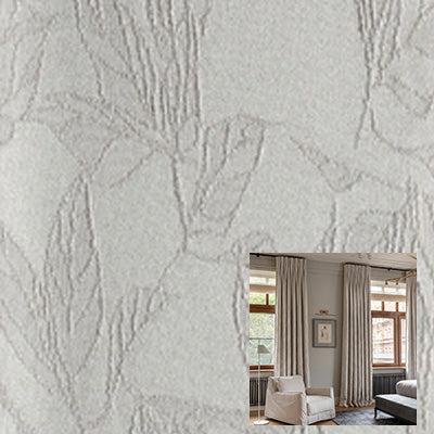 Grey Willow Leaf｜Sheer curtain fabric sample｜251-268-6