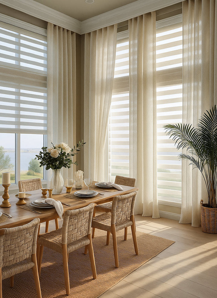 ‌V - Shaped Light Filtering Curtains