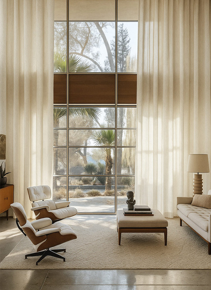 ‌V - Shaped Light Filtering Curtains