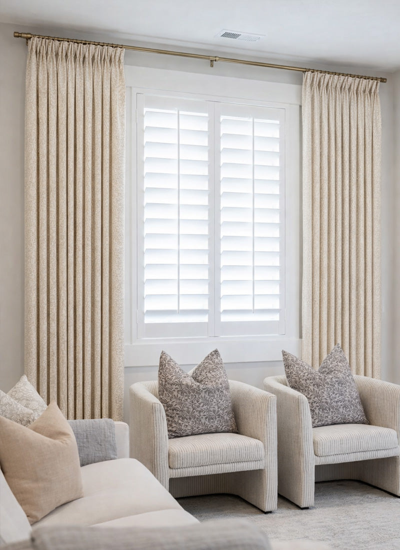 ‌Baroque-Inspired 3D Textured Curtains with Embossed Floral Motifs