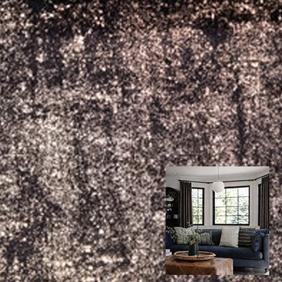 Brown velvet curtain fabric with soft texture, close-up and living room sample view