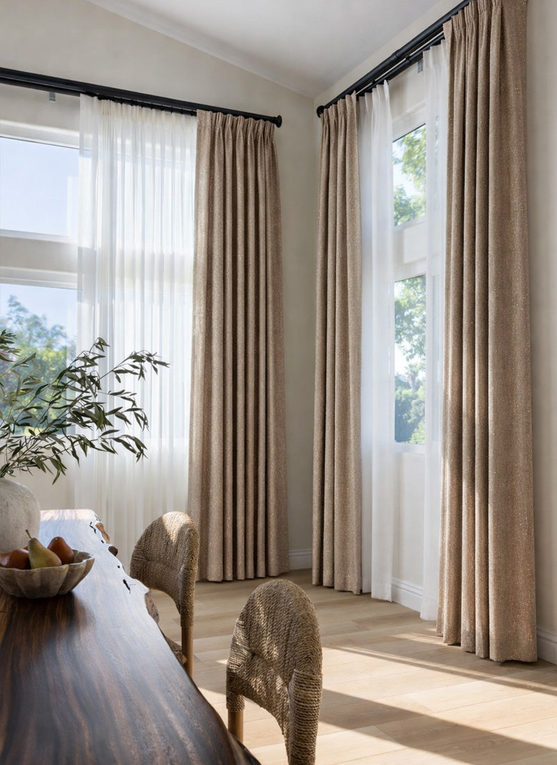 Luxury Shimmering Gold Velvet Curtains