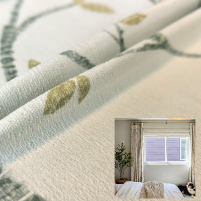 Cream Sprig|Cotton curtain fabric sample|HBJB2504