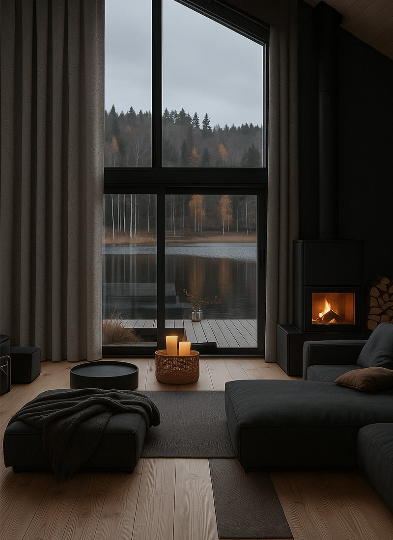 Château Grain- Minimalist Woodland Elegance in Artisanal Herringbone Drapes (non customized)